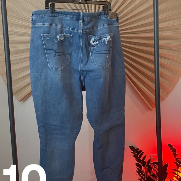 American Eagle Denim Plus Size 24, Distressed Skinny High Waisted Jean - Picture 2 of 2